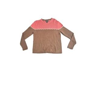 Women’s knitted woolrich size large brown and pink sweater